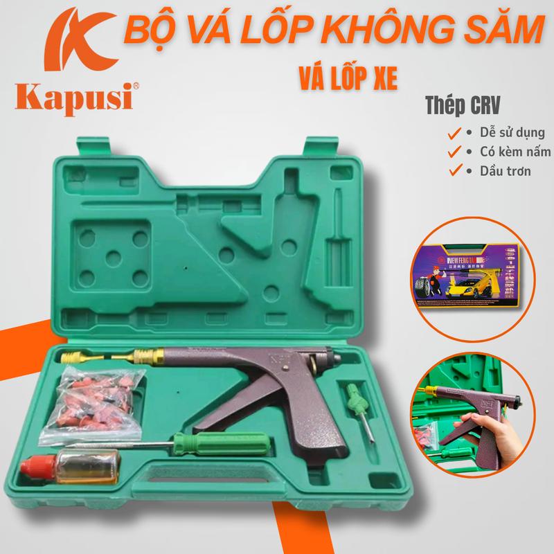 Bộ vá lốp xe máy không săm tiện dụng cho ô tô, xe máy, Bộ vá nấm có đủ phụ kiện gồm bộ bắn rút, đầu nấm vá lốp xe, dầu, tô vít dùng để vá lốp xe máy, vá lốp xe ô tô