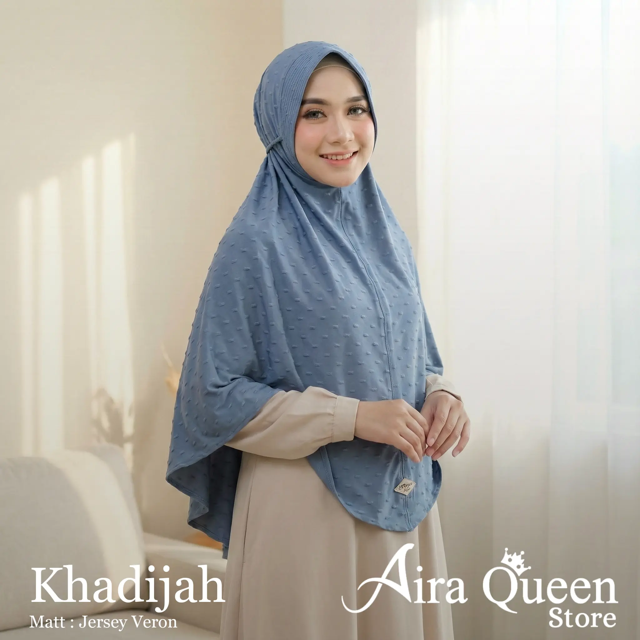 ELROYALE Bergo Hijab Instan Khimar Jumbo Khadijah L dan XL By El Royale Muslim Panjang Kerudung Cantik Nyaman Syari Busa jumbo umroh naik hai pengajian lembut adem nyaman
