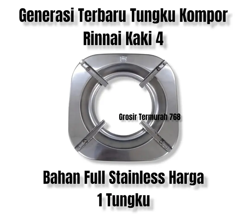 Tatakan kompor Gas Rinnai kaki 4 Bahan Stainless Stell Generasi Terbaru 2