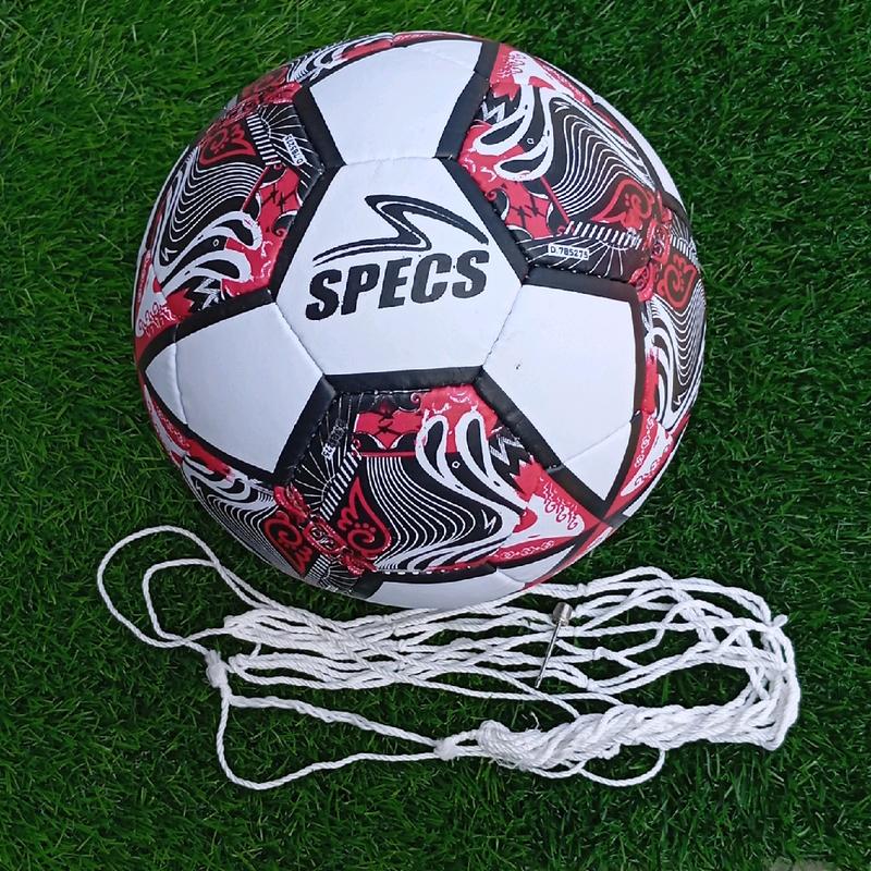 Bola Sepak Size 5 Bola Kaki Bola Tendang Specs Batik Hitam Merah Bahan Pu Mpuk Free Pentil&Jaring Ball Outdoor 1