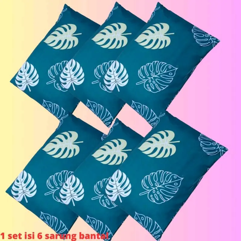SARUNG BANTAL Resleting DEWASA PAKET ISI 1/3/6 PICS BAHAN  Kain Katun LEMBUT sarung bantal dan guling RANDOM 4