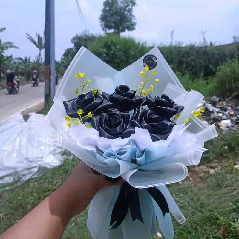 buket bunga pita satin murah meriah 5