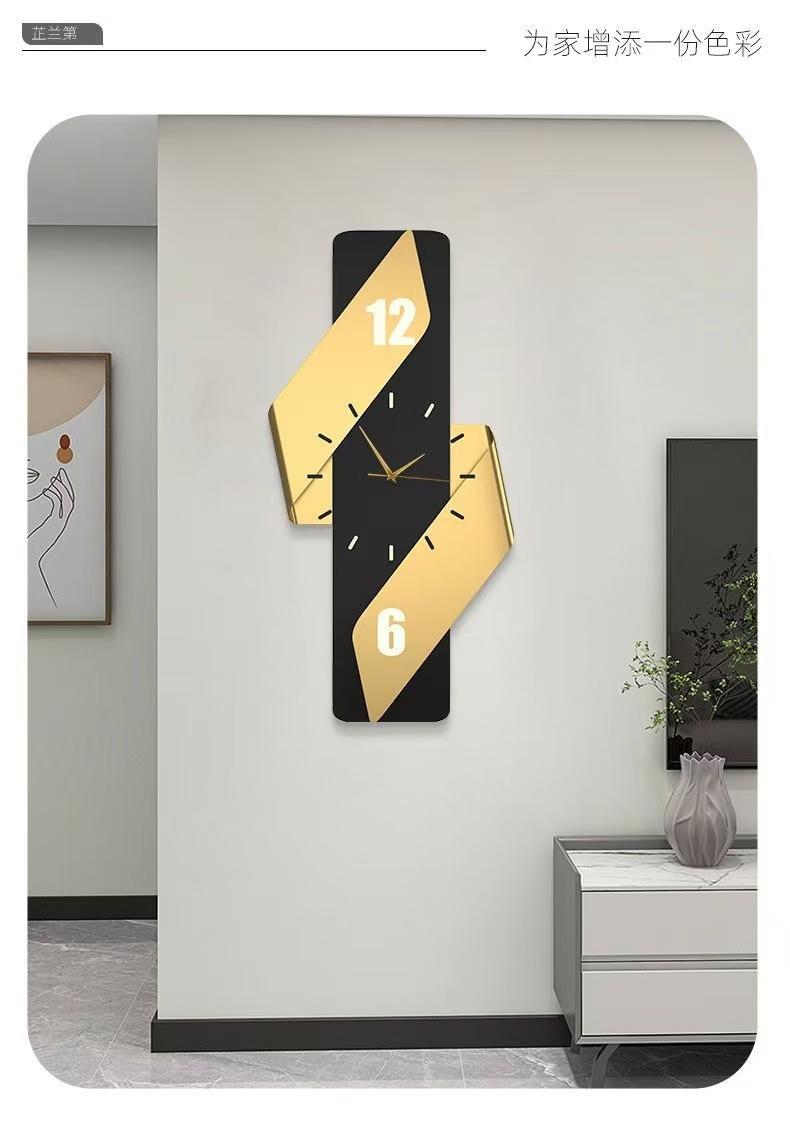 Product Introduction of Simple modern living room wall clock high sense TV background wall clock light luxury atmosphere clock wall restaurant decoration 0