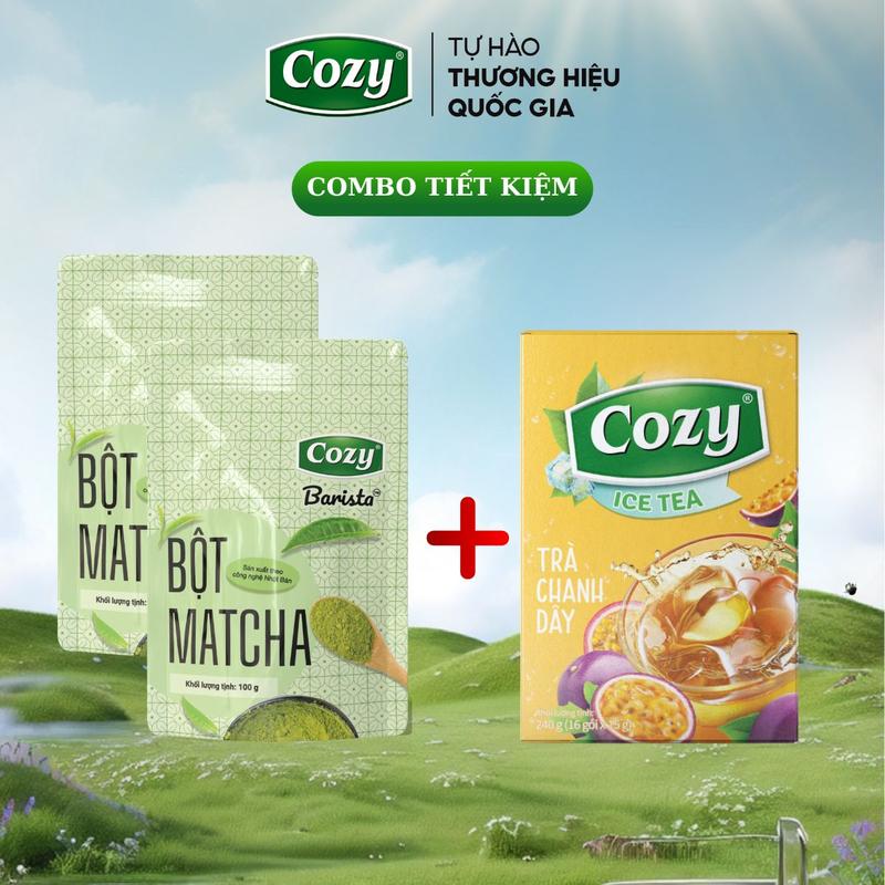   Voucher 15k - Lộc Đón Xuân  Combo 2 gói Bột Matcha Barista Cozy 100gr + 1 Hộp Trà Hoà Tan 