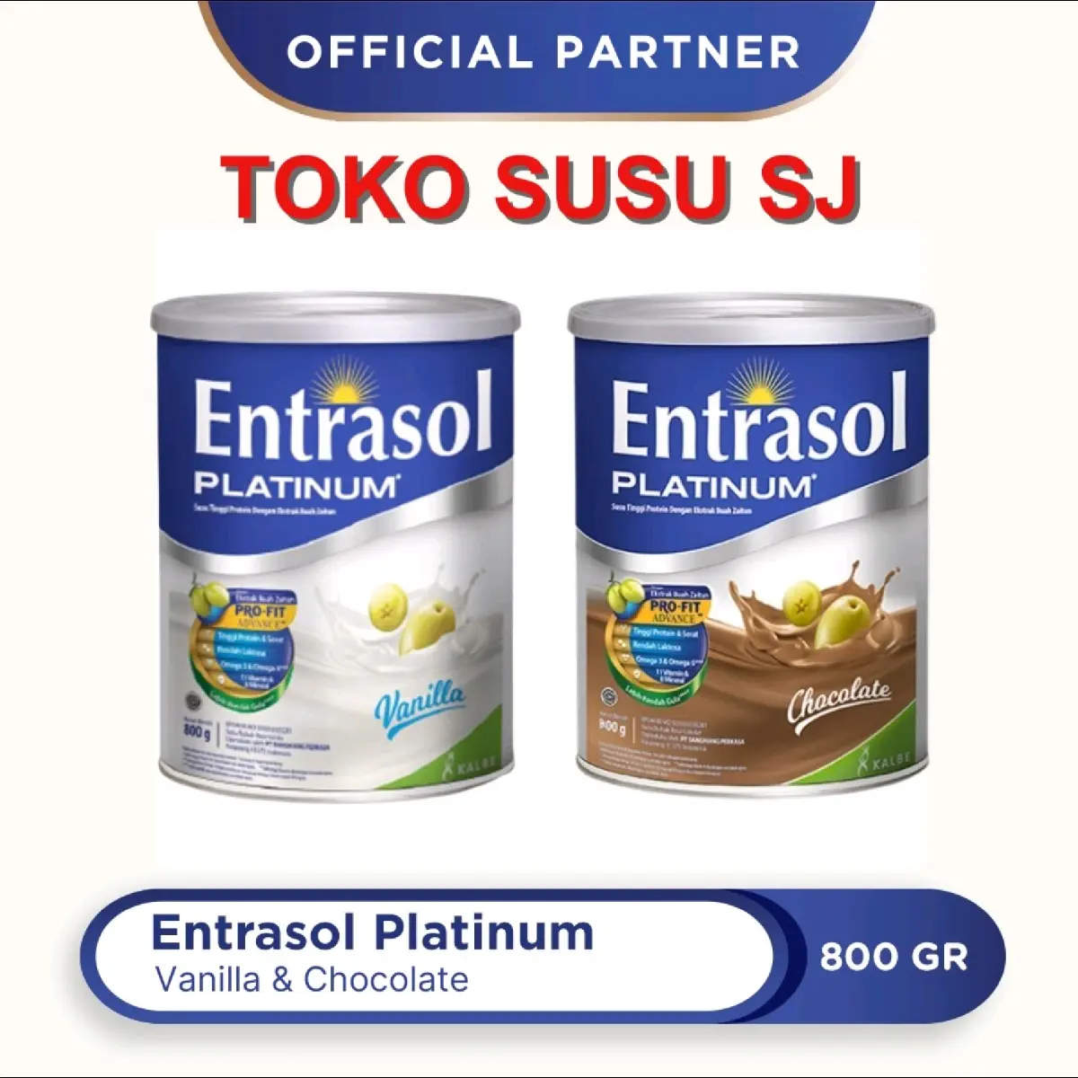 Entrasol Platinum Vanilla Coklat 800 Gram - Susu Cokelat