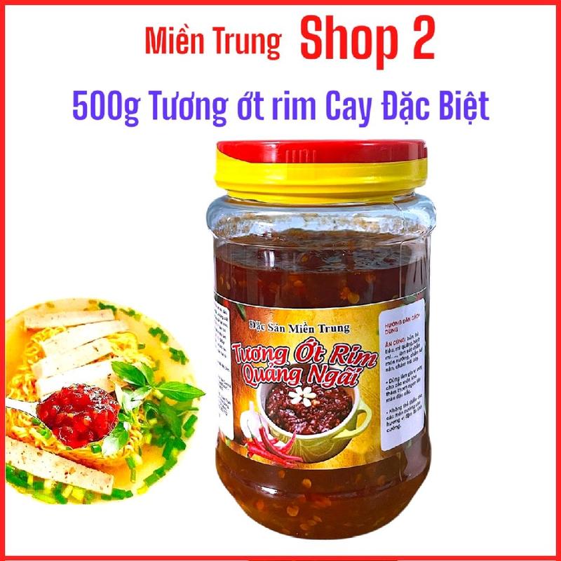  500 gram CAY ĐẶC BIỆT,NHÀ LÀM TƯƠNG ỚT RIM chay mặn đều dùng được  ĐẶC SẢN QUẢNG NGÃI Gia Vị Nước Sốt Cay Sen nước chấm xoài non chili paste thai chinsu chai tương tuong ottuoi muoicham caytedai 