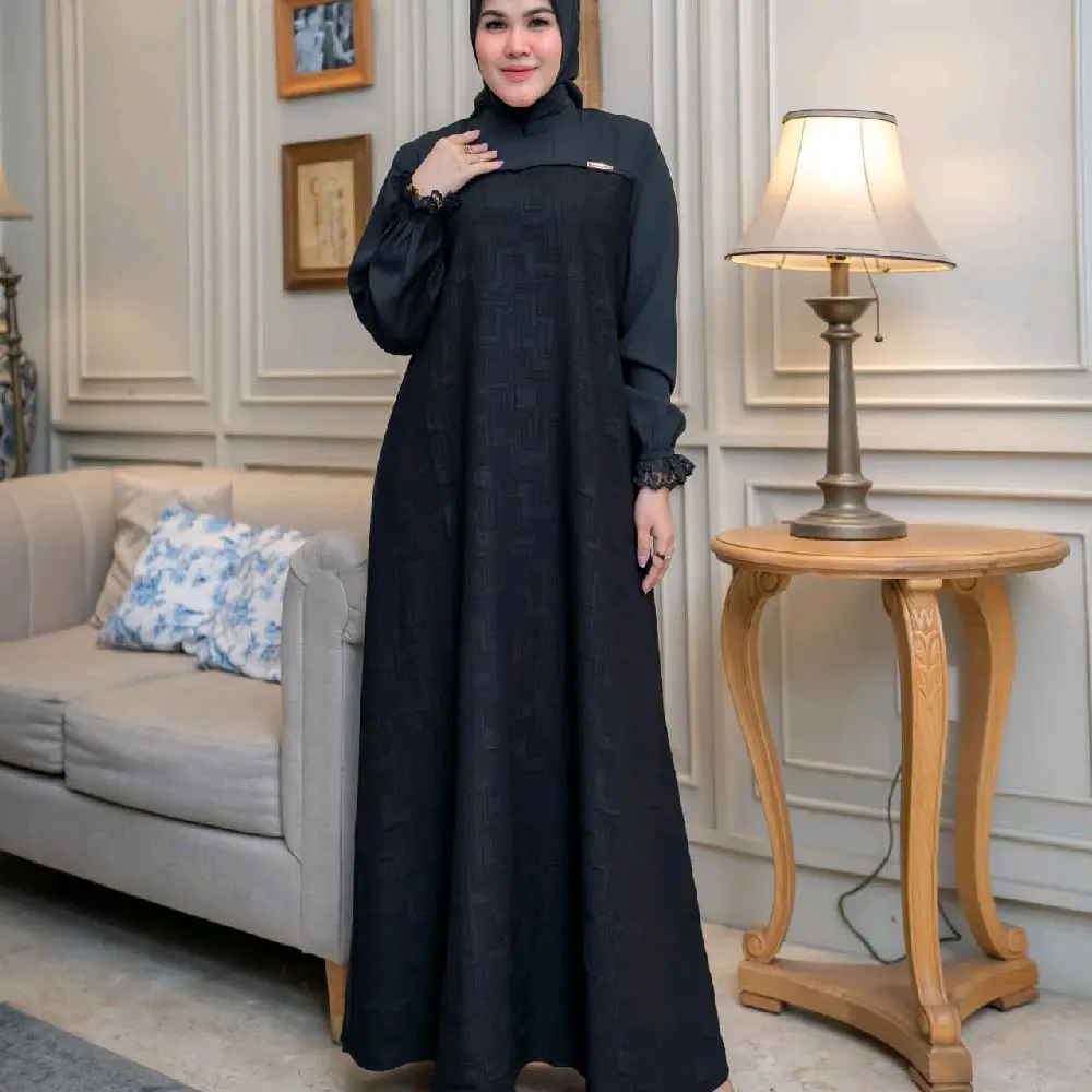 Qila Dress Only asya jaguar import mix lady ice premium original by Arsyakayla hitam putih/ pakaian baju abaya gamis dress wanita muslimah best seller 2025 Dewasa Mewah Pesta Remaja Simple Turki Lebaran Tangan Renda Kondangan Gaun Kaftan