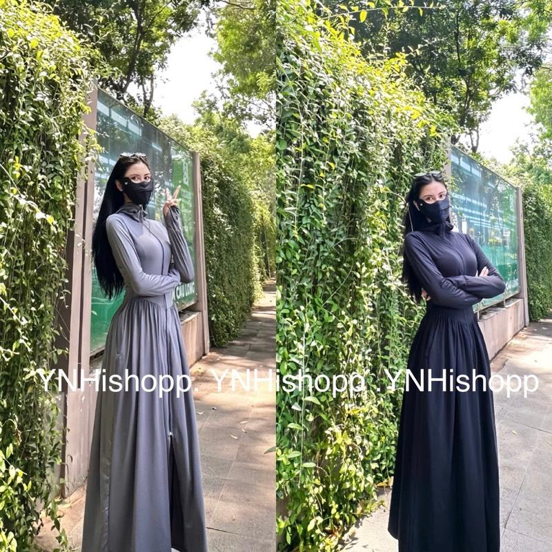 [2LỚP-Túi kéo khoá] Áo chống nắng dáng váy xoè thời trang , chất thun lạnh co giãn thoáng mát chống nắng Sport Fish