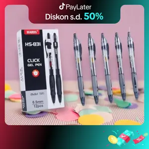 Kidsneed (12pcs) Pulpen Gel Cetek Q Gel / Pen Clik 0.5 mm/ Pena Joyko Kantor Stationery