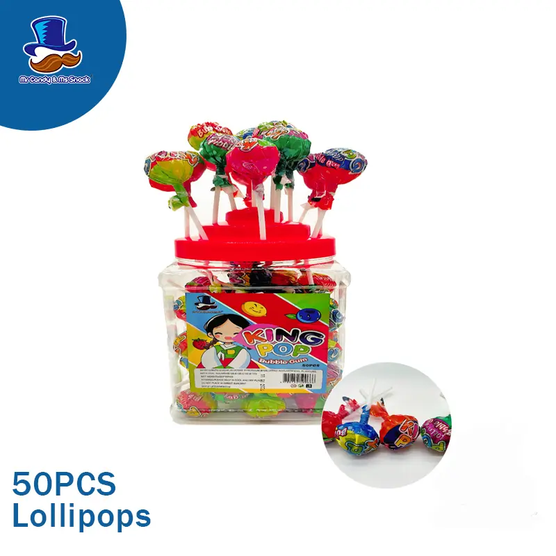 【Mr candy】 50pcs/bottle King Lollipops/fruit candy/kid snack /candy wholesale