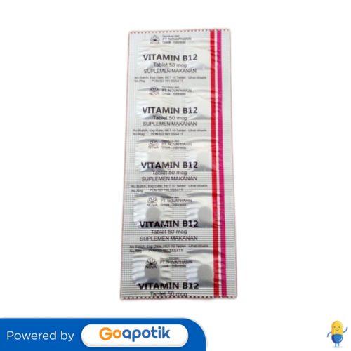 VITAMIN B12 NOVAPHARIN 50 MCG STRIP 10 TABLET