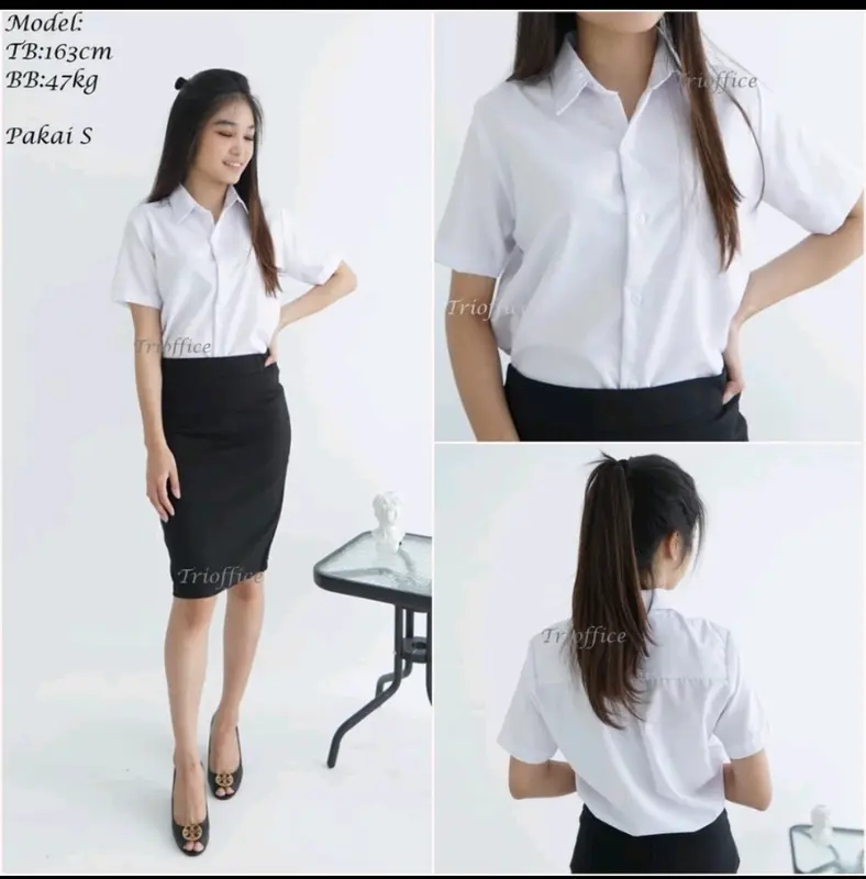 KEMEJA KANTOR CEWEK POLOS LENGAN PANJANG KEMEJA CEWEK LENGAN PANJANG Wanita Atasan Baju Casual  Kerja 7