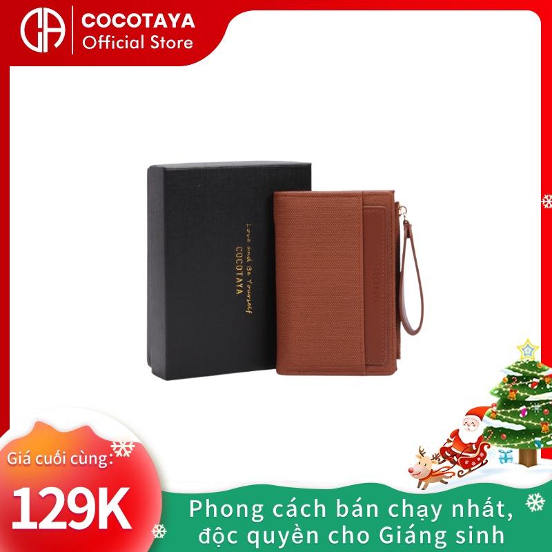COCOTAYA Ziva Pocket Ví Ngắn Gấp Đôi Dành Cho Nữ Nhiều Ngăn Đựng Thẻ Hàng Mới Về