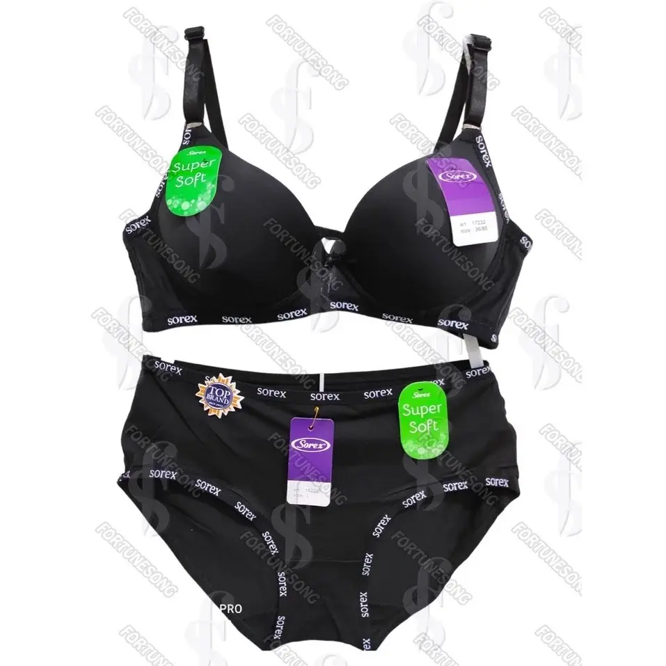 ￼Sorex Set Sorex Super Soft Tanpa Kawat Kait 2 Cup A-B PILIH WARNA (Bra Art 17232 dengan CD 15232)