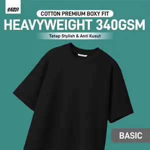 Aerostreet Brady Kaos Pria Boxy Black T-shirt Cowok Men Casual Cotton Premium Basic Minimalis Premium Tidak Mudah Kusut