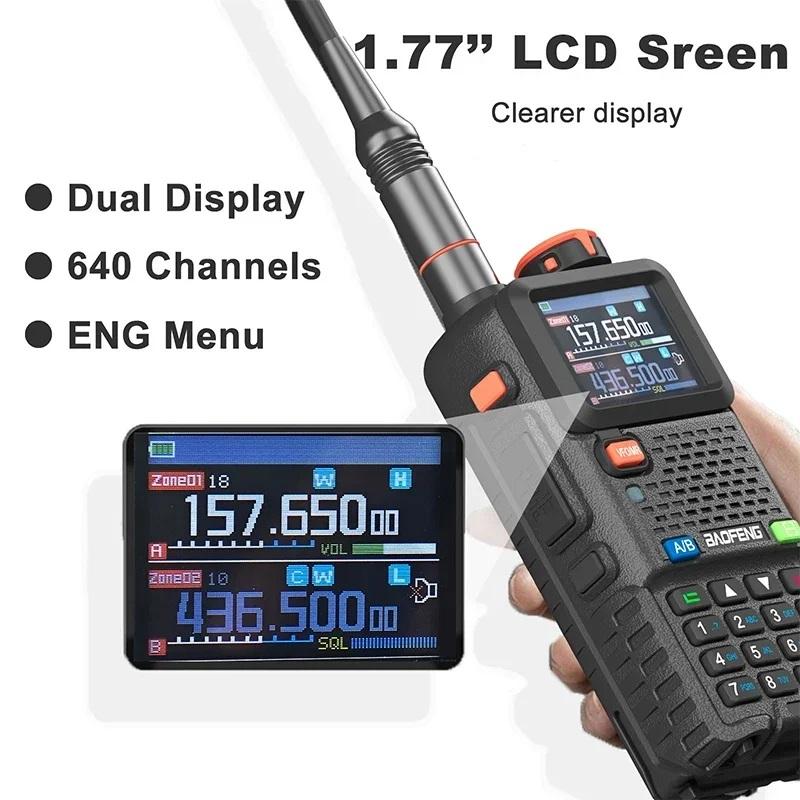 Product Introduction of Baofeng UV-5RH PRO Walkie Talkie GPS 10W High Power Multi Band AM UHF/VHF Radio One Key Copy Frequency 640CH FM Radio Type-C Fast Charging Two Way Radio Long Range 21