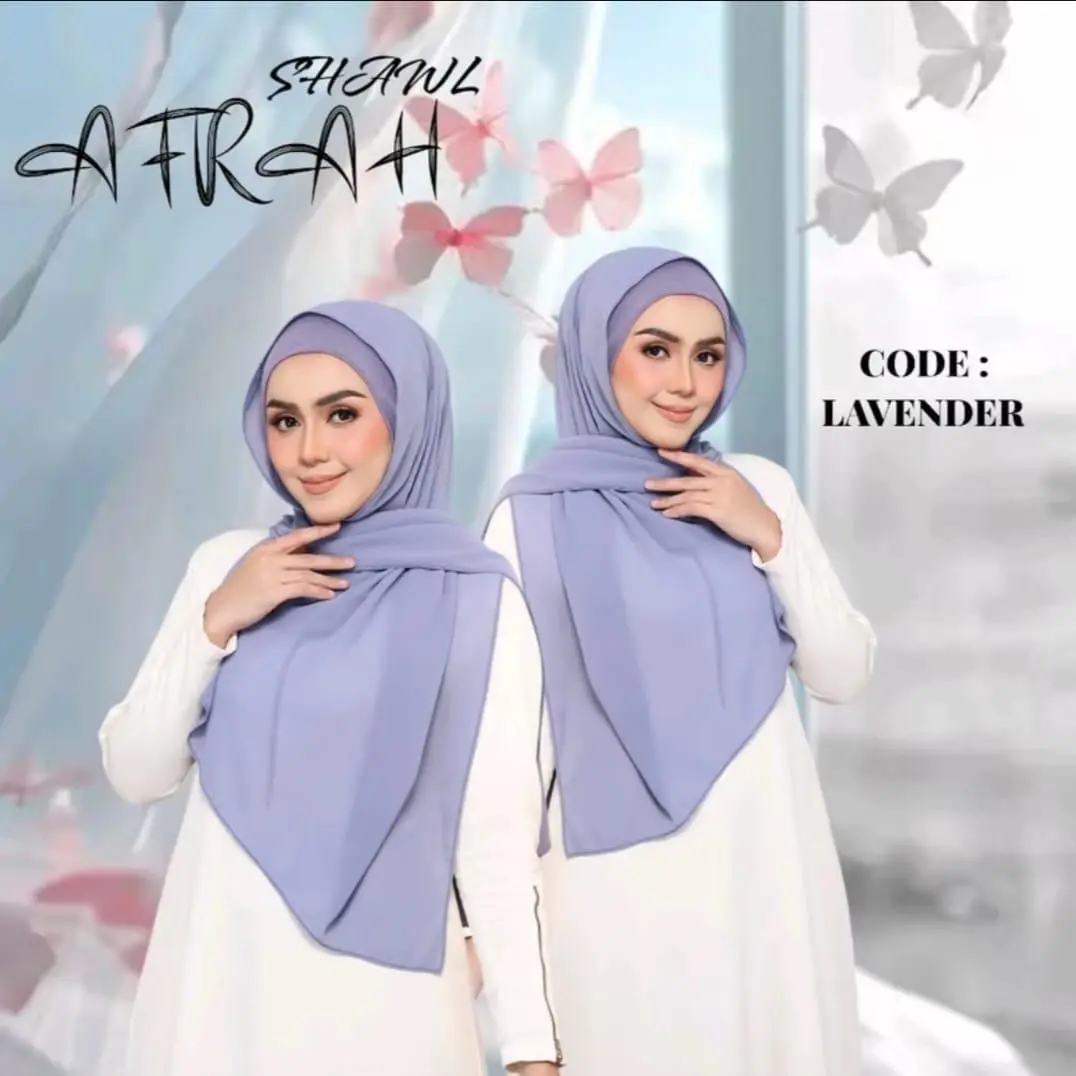 VIRAL Instant Chiffon Shawl Afrah (attached inner)