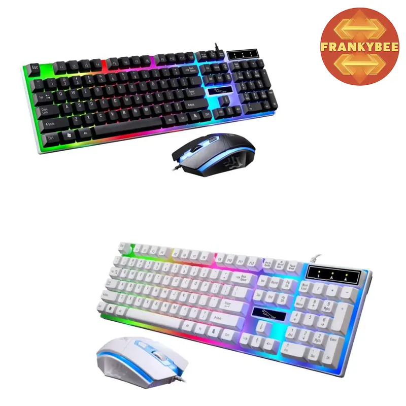 G12 Keyboard Gaming Set Gaming Mouse Keyboard Mechanical With RGB LED Waterproof For Pc keyboard hp Button Computer Peralatan 0