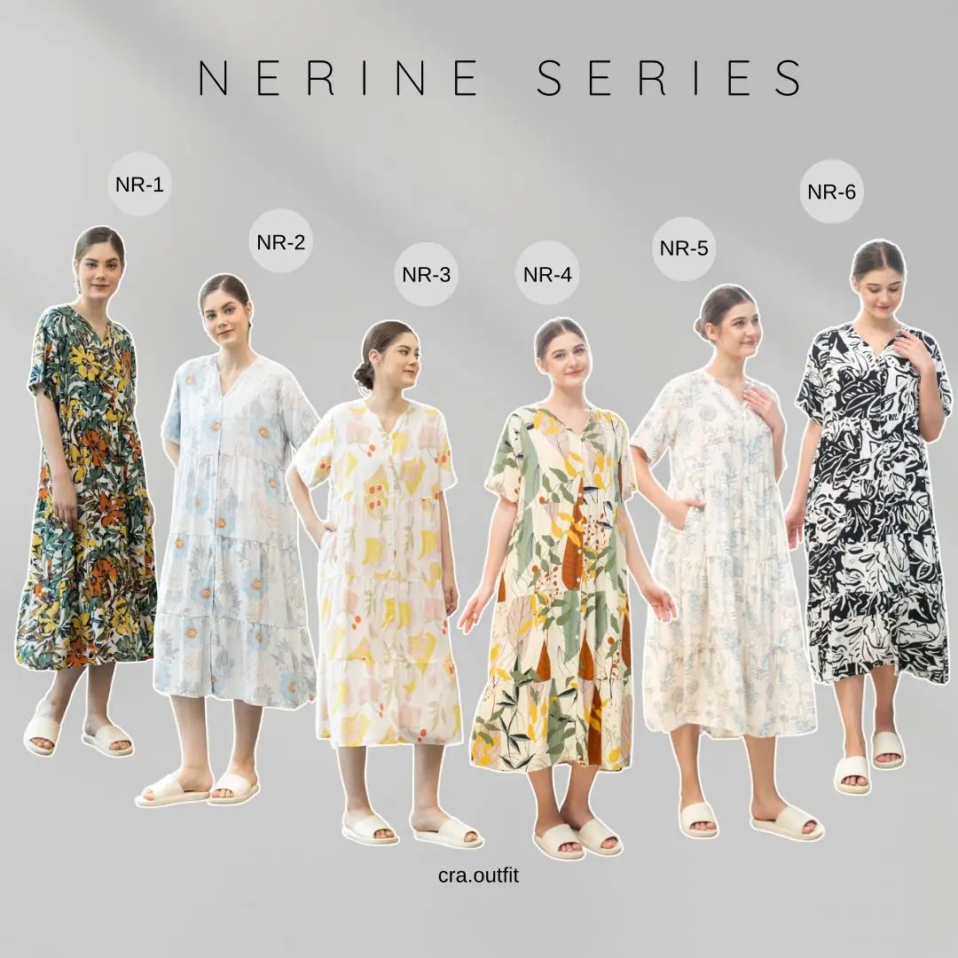 CRA OUTFIT - Maxi Dress Rayon Jumbo Kekinian - NERINE SERIES - NR Baju Nyaman Simple Kancing