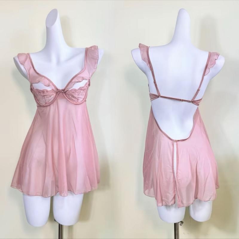 LP514 sexy lingerie baju sleepwear nilon transparan 3