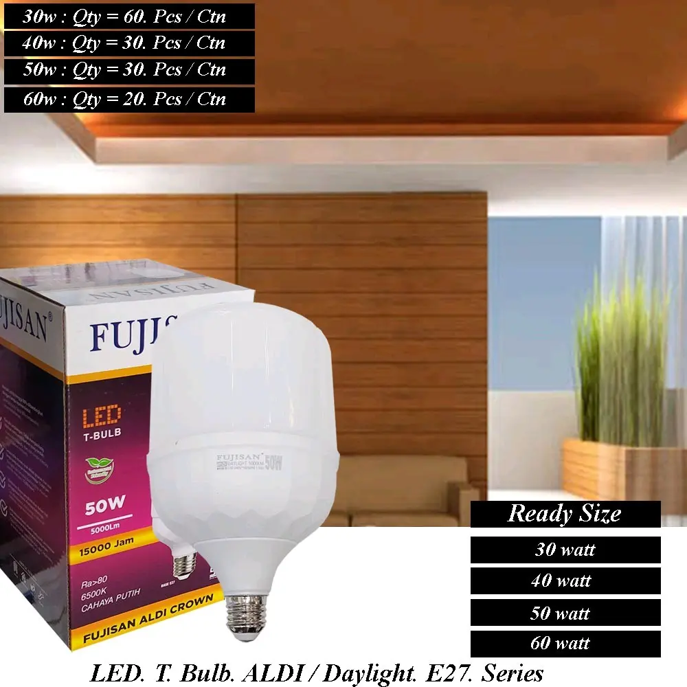 fujisan t bulb 50w daylight lampu  led