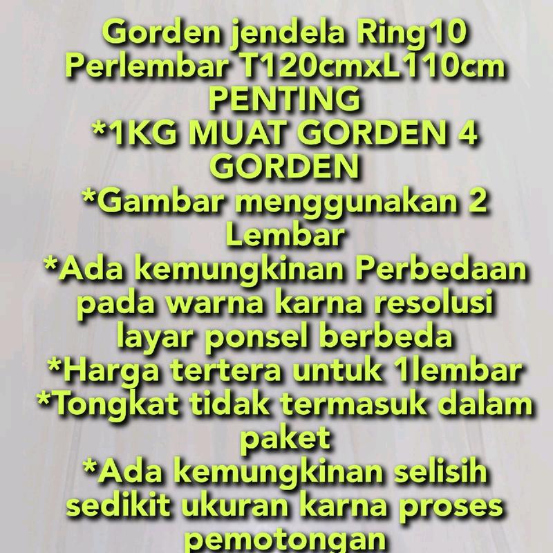 GORDEN JENDELA PENDEK RENDA KRISTAL UKURAN T120XL110 BAHAN KAIN EMBOS POLOS Katun Tali 2