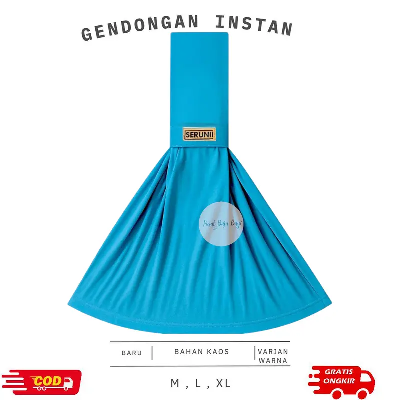 Gendongan Bayi Samping Instan Premium Geos Newborn Bahan Kaos Lembut Plus Pouch (Dengan Strap Busa Empuk di Pundak) 5