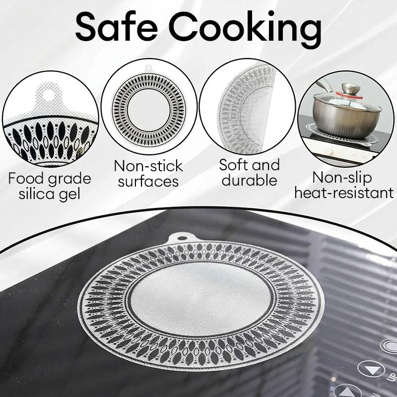 Tấm lót bếp từ silicon chống dính chất lượng cao, chịu nhiệt và bền bỉ, thiết kế hình tròn.