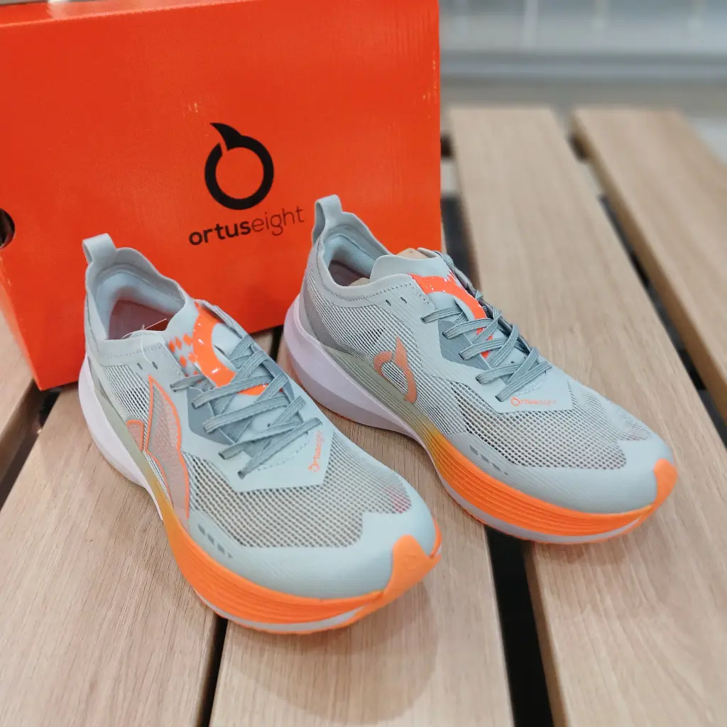 Sepatu Running Ortuseight Hyperglide 3.0 Original Light Grey/Ortrange Pria Wanita Outdoor