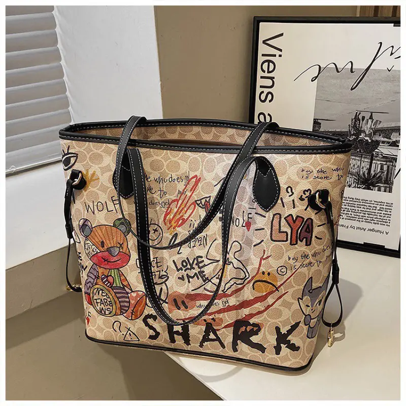 Tas Tote Bag Graffiti Wanita Fashion