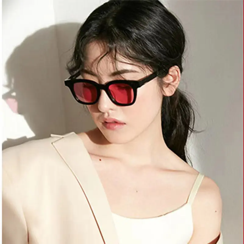 Retro Small Black Frame Sunglasses Hip Hop Male Female Fashion Cool Colorful Sunglasses Korean Fashion Hipster UV Protection Daily Eyeglasses