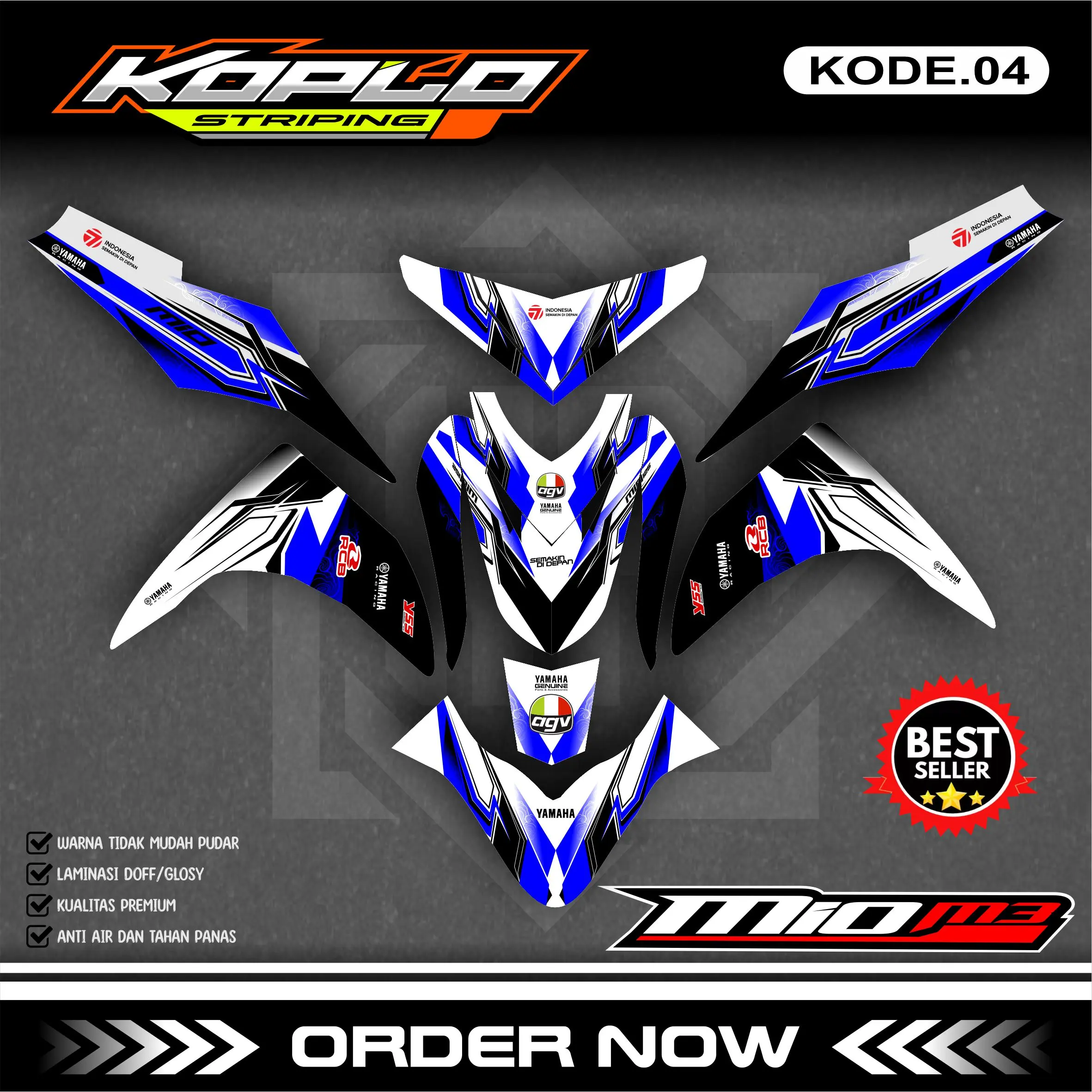 YAMAHA MIO M3 STICKER DECAL KEREN FULLBODY - STIKER DEKAL MIO M3 VARIASI PREMIUM . KPL.M04