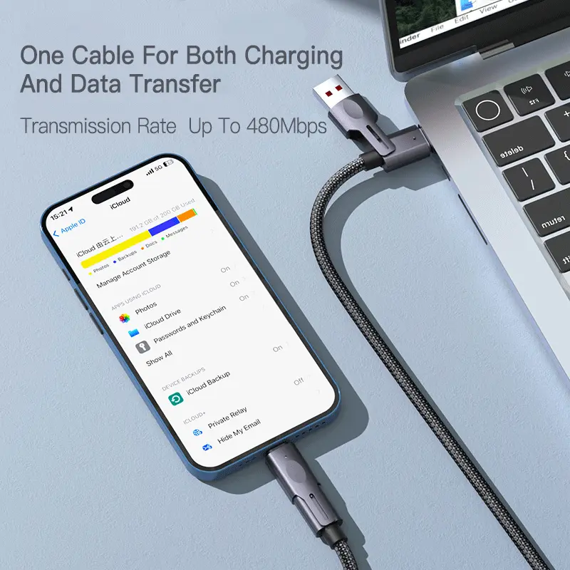 Orashare OC05 4 IN 1 Kabel Pengisian Cepat PD 27W Tipe C 65W Kabel Data Multi-fungsi untuk iP Android 5