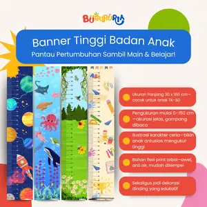 Bu Guru Ria - Dekorasi Tinggi Badan Anak 30x160 cm – Ukur Pertumbuhan, Sekaligus Dekorasi Edukatif
