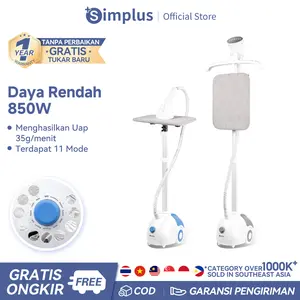 【SUPER DEALS】Simplus Setrika Uap Gantung, Setrika Berdiri Datar Gantung 2 in 1, Kapasitas Besar tangki air 1.8L GTJH014