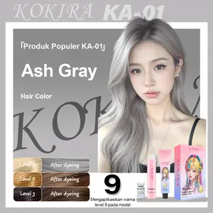 KOKIRA Ash Gray-01 hair color 200ml+Hair care essential oil cat rambut pewarna rambut warna rambut tanpa bleaching multicolor sisir cat rambut set pewarna rambut tanpa bleaching penghitam rambut uban semir rambut pria