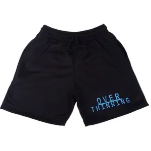 Celana Pendek/Boxer/Short Unisex (Pria/Wanita) Slogan Sablon Keren kain Fleece Hitam Nyaman kolor celana keren Santai Harian Lembut Karet Kantong Fit