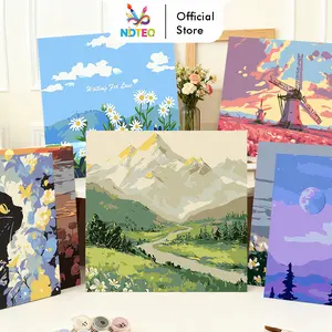 Lukisan Kanvas Pola Bernomor (Paint by Number) – Set Melukis Pemula 5 in 1 AP-1014