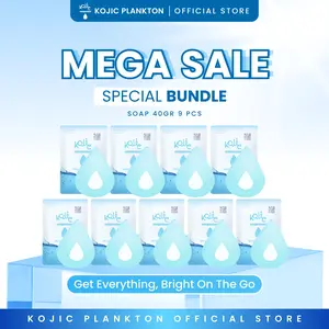 KOJIC PLANKTON - [SPECIAL LIVE] - [9 PCS] BRIGHT & GLOW SOAP 40 GR | Mencerahkan Kulit with Niacinamide 5%