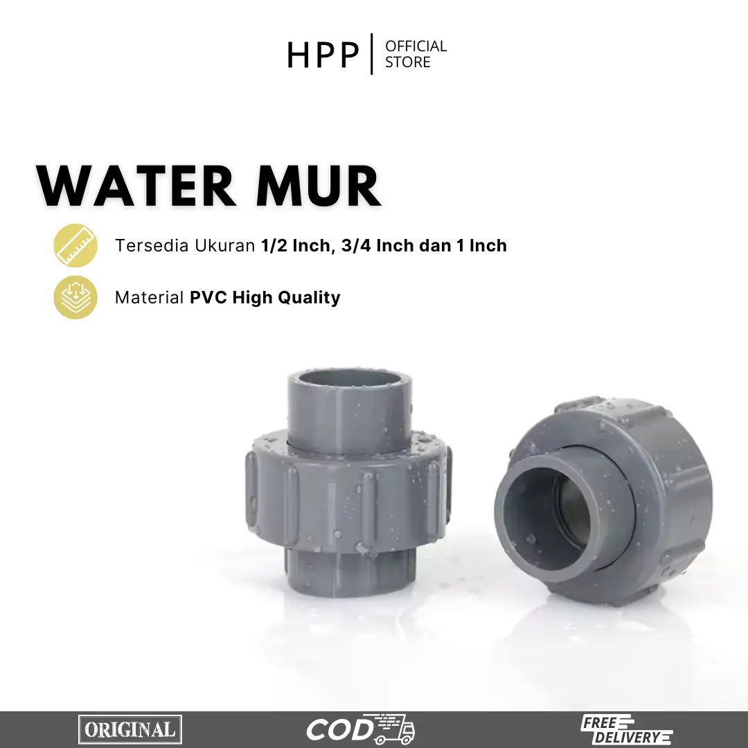 HPP Watermur Polos PVC Water Mur Pompa 1/2" - 1 Inch Watermoor
