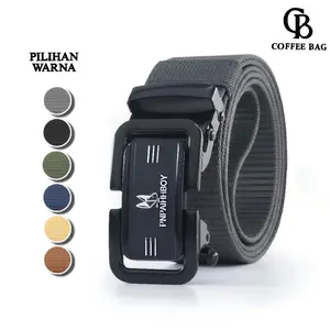 [CB] Ikat Pinggang Pria Canvas Stylish Metal Men Belt Detector Kepala Logam Besi-ZG-12/AH-79/BD-35-7
