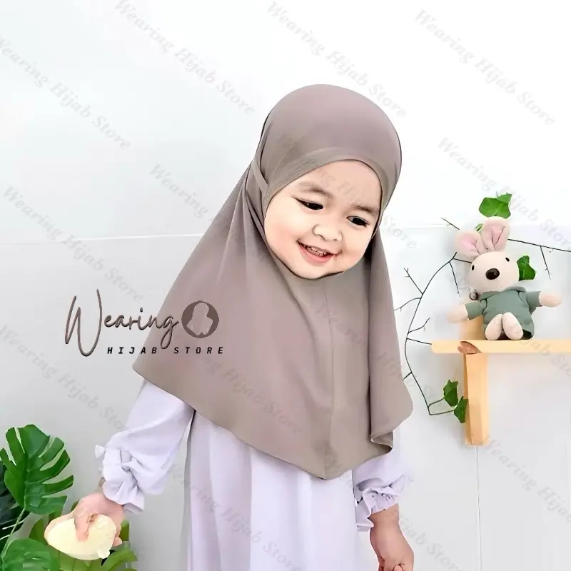 Jilbab Anak Bergo Maryam Jersey Tali 0 - 3 Tahun Muslim Instan