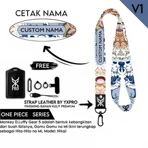 YXPRO Lanyard Custom Nama OnePiece Series Gantungan Tali Lanyard Card Holder Connector Case Handphone Ring Adjustable