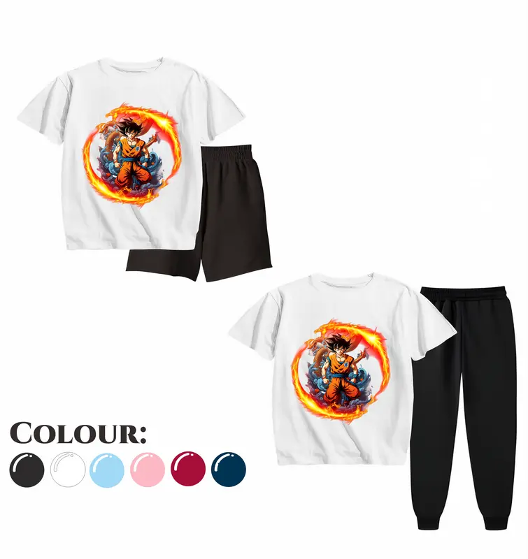 Setelan Anak Laki Laki - Baju Kaos dan Celana Anak Cowok Fashion Motif Pakaian Terbaru Usia 5-15 Tahun - DRAGON FIRE Navy 5