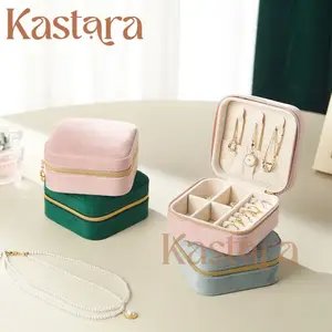 Kotak Penyimpanan Set Perhiasan Travel Jewelry Box Velvet Tempat Penyimpanan Aksesoris Organizer