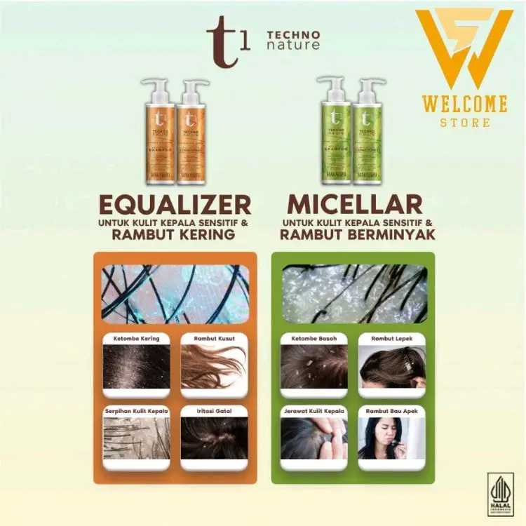 Makarizo T1 Techno Nature Micellar Shampoo & Conditioner Bebas Sulfat 180 mL 4