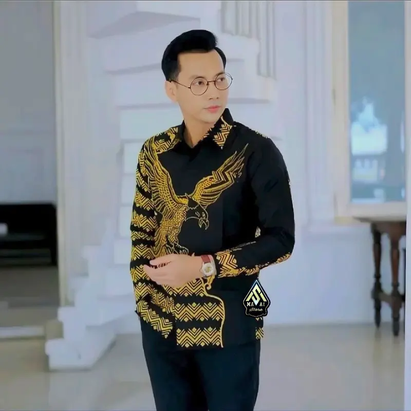 BATIK Slimfit lapis furing pria premuim bahan asli katun terbaru motif dirgantara new 3