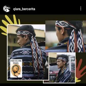 iket kepala tenun - Qlara Bercerita Iket Kepala Tenun Panjang -+ 150cm Lebar -+6.5cm Free Gelang Tenun Headbands