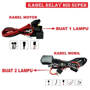 Kabel Relay Set Projie Hid/Biled Relay Super Untuk Lampu Biled Lampu Tembak