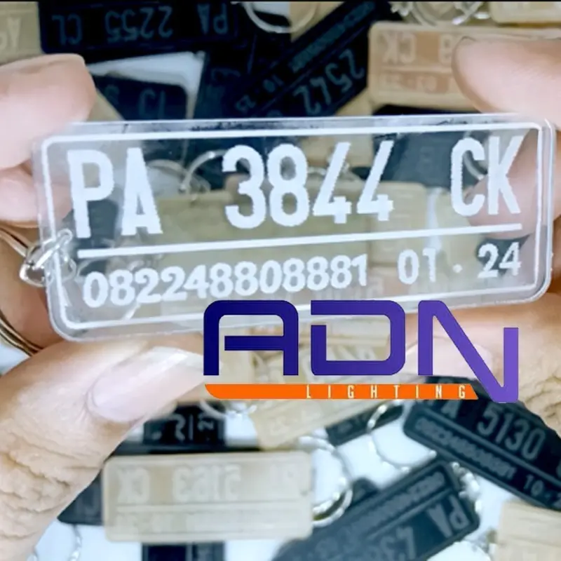 Ganci model angka NOMOR akrilik grafir MOTOR MOBIL CUSTOM 3